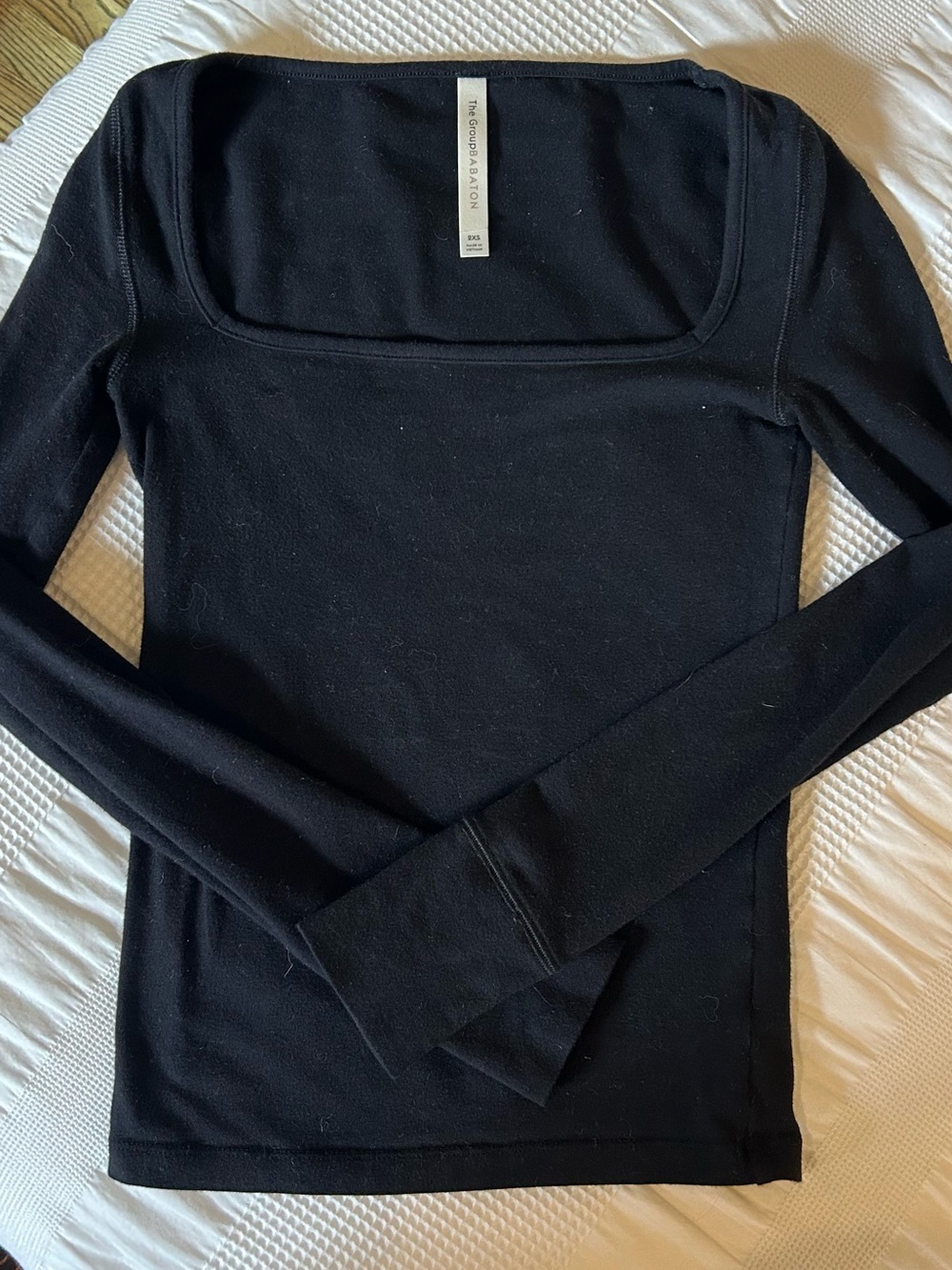 Aritzia Black Square Neck Long Sleeve Top